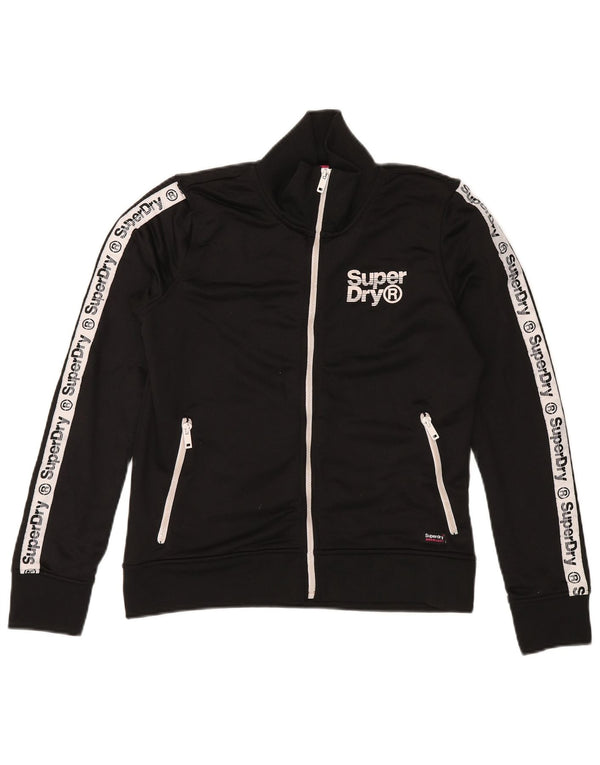 SUPERDRY Veste de survêtement pour femme UK 14 Medium Black Colourblock