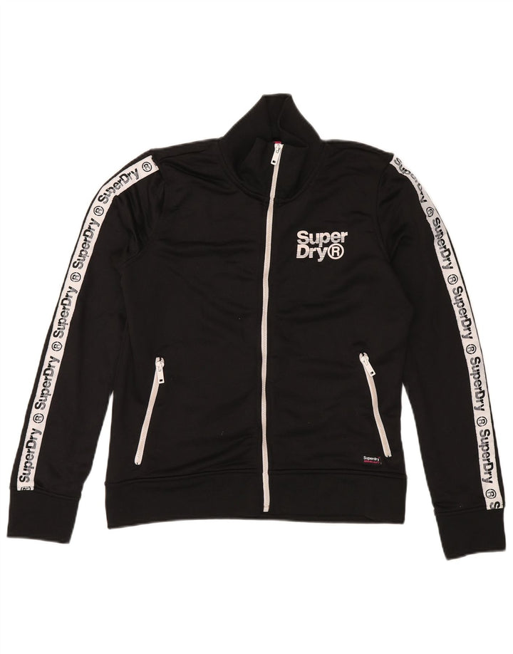 SUPERDRY Veste de survêtement pour femme UK 14 Medium Black Colourblock
