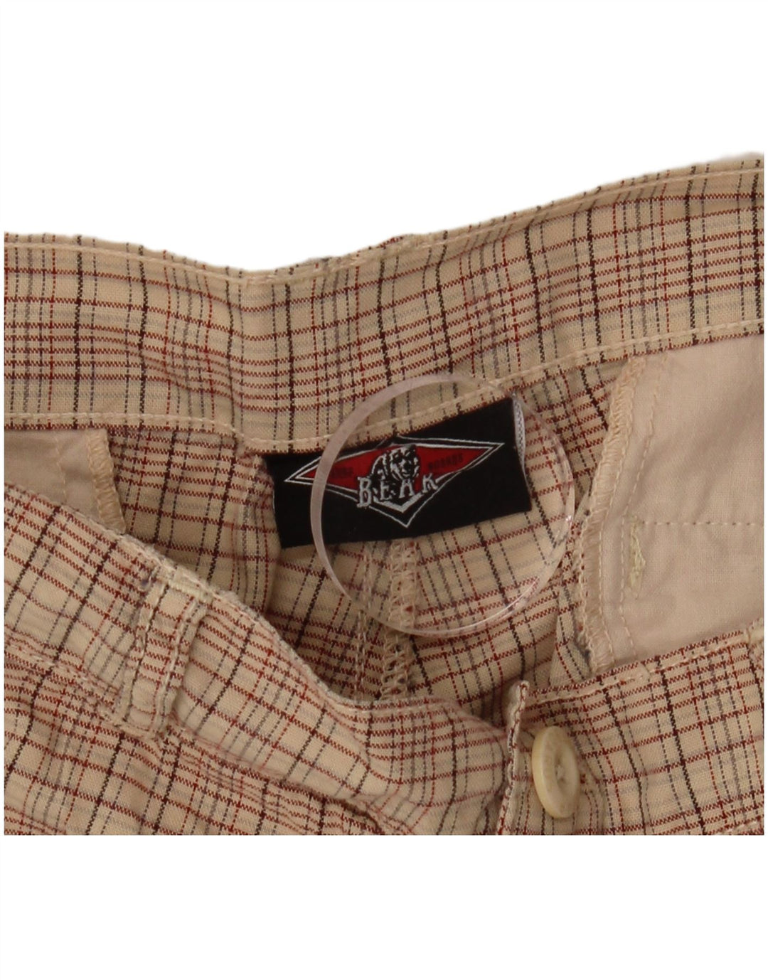 BEAR Short Chino Homme W38 XL Coton Beige à Carreaux