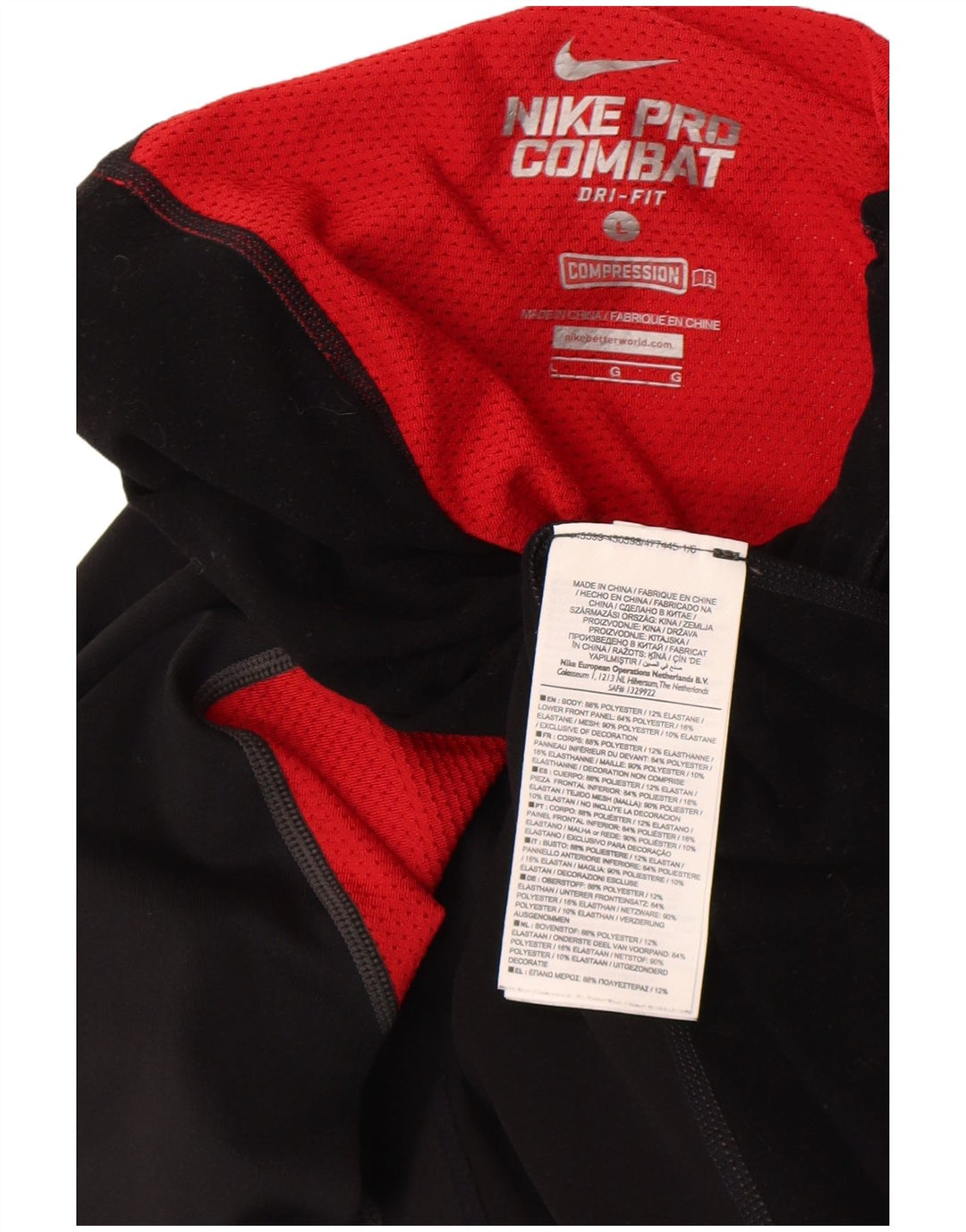 Nike Haut de compression à manches longues pour homme en polyester color block Noir Taille L