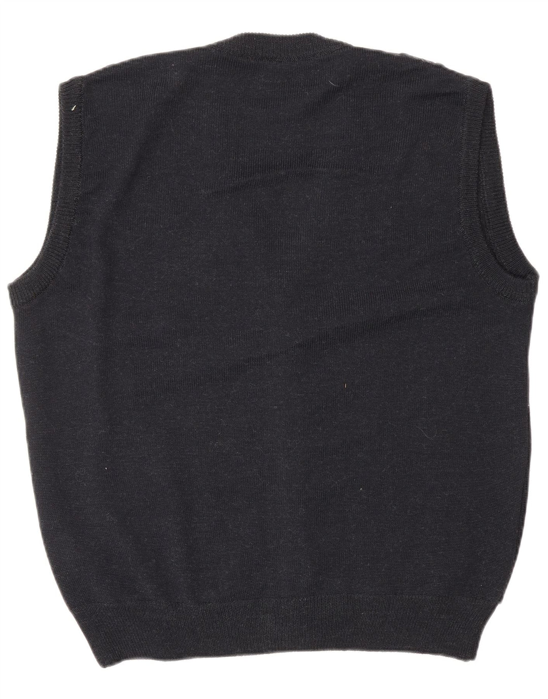 VINTAGE Pull cardigan sans manches pour homme IT 52 Grand Gris Argyle/Diamant