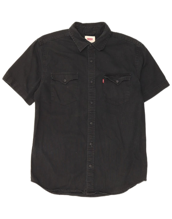 Levi's Chemise à Manches Courtes Homme Petit Noir Coton