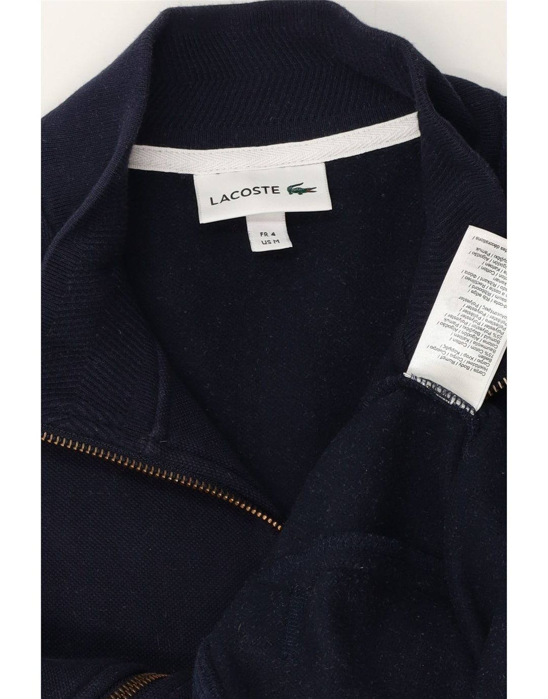 LACOSTE Homme Survêtement Top Veste Taille 4 Moyen Bleu Marine Coton