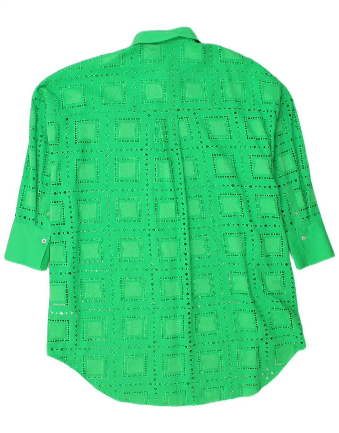 MSGM Robe chemise surdimensionnée pour femme IT 40 en coton géométrique vert moyen