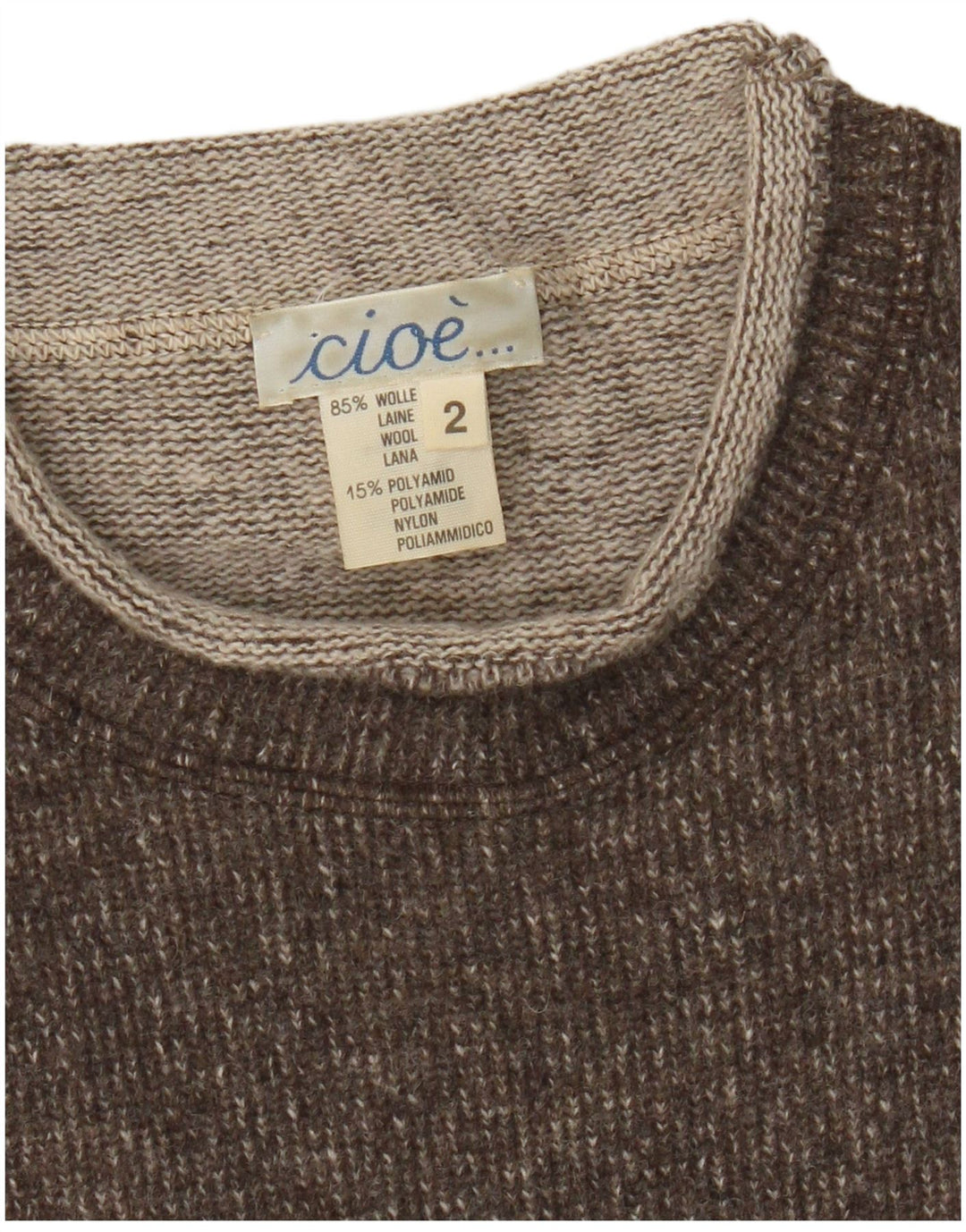 CIOE Débardeur Femme UK 12 Laine Mouchetée Marron Moyen