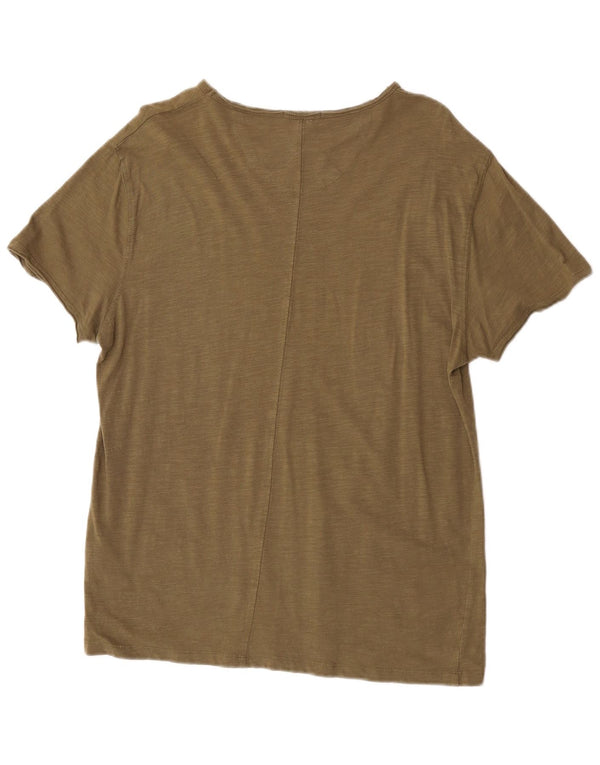 Liu Jo T-Shirt Femme Top UK 18 XL Kaki Coton