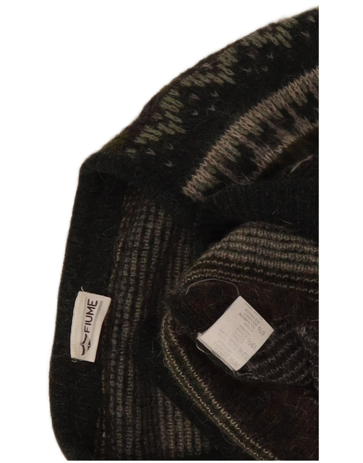 Fiume Cardigan Homme Pull Large Gris Fair Isle Acrylique