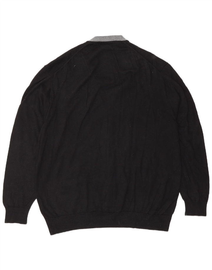 Lacoste Homme Cardigan Pull Taille 8 2XL Coton Noir