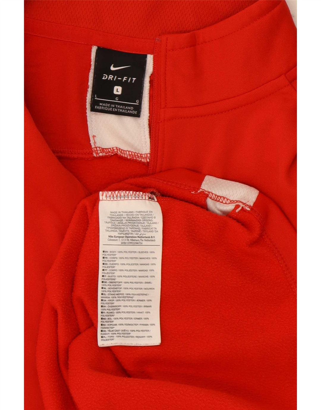 Nike Haut de survêtement Dri Fit Zip Neck pour hommes, grand color block rouge