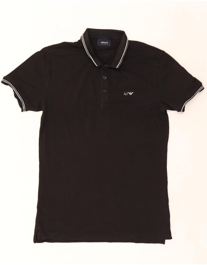Armani Jeans Polo Homme Coton Rayé Noir Moyen