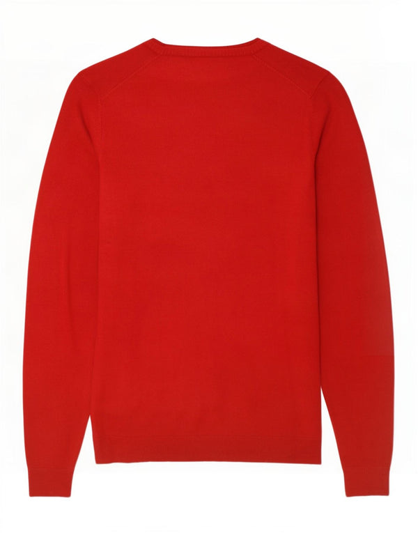 Zara Pull Col V Homme XL Rouge Viscose