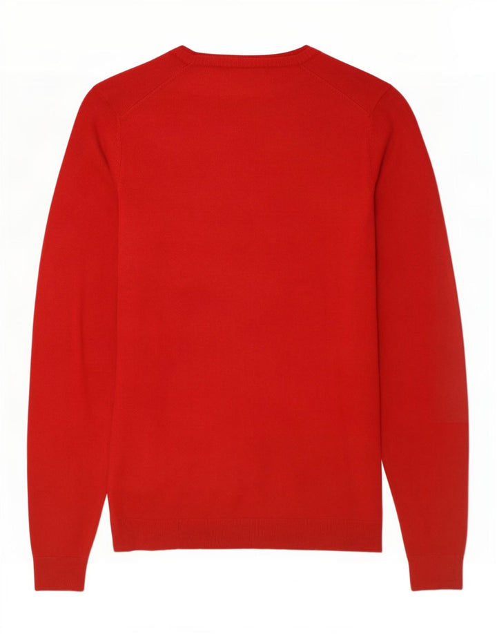 Zara Pull Col V Homme XL Rouge Viscose