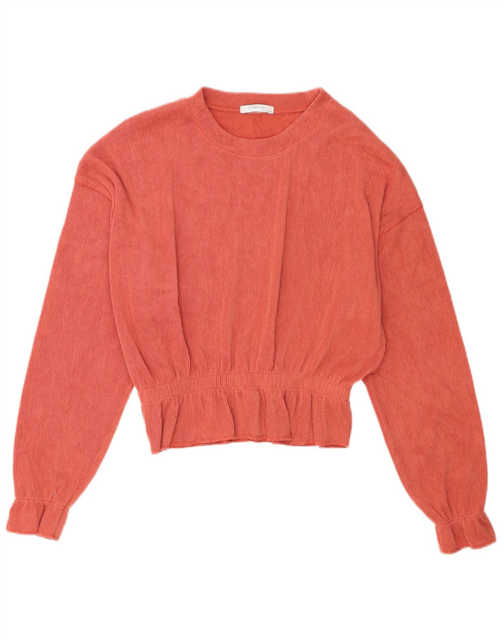 Zara Chemisier surdimensionné à manches longues pour femme UK 10 Petit Rose Polyester