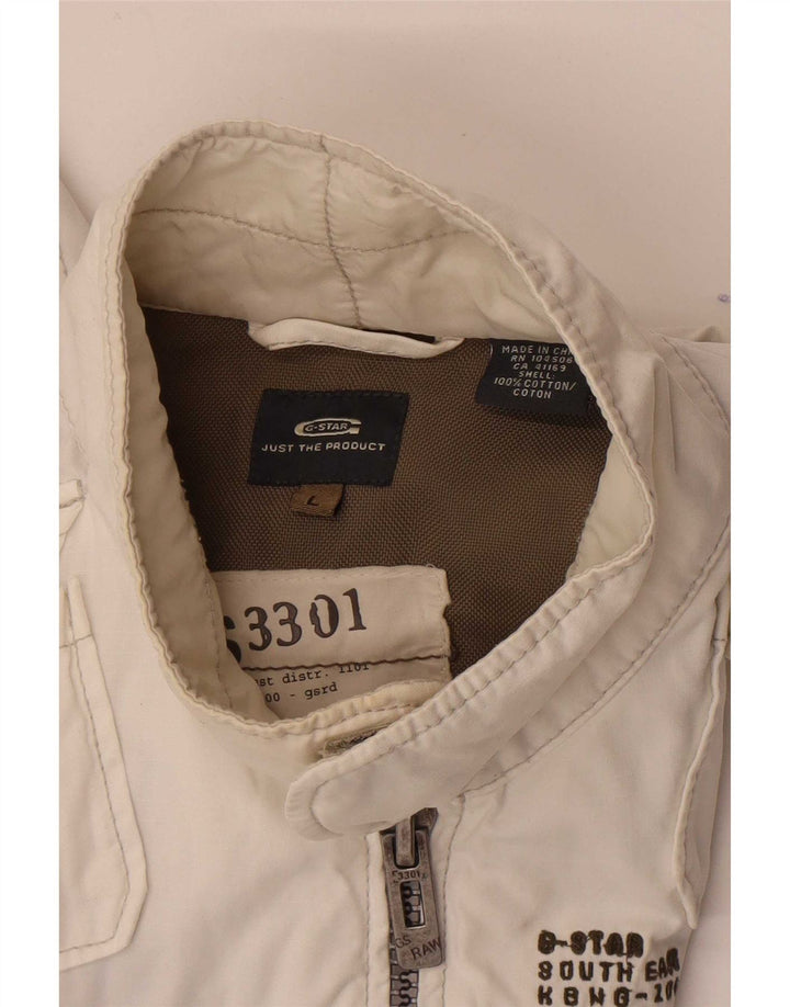 G-Star Veste utilitaire graphique pour homme UK 40 Large Blanc Coton