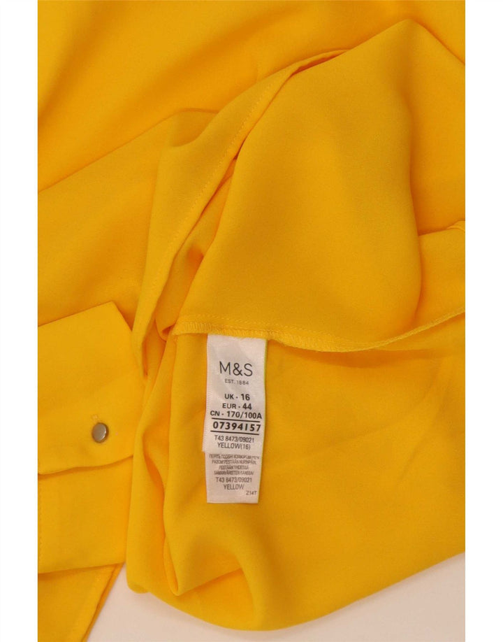 Marks & Spencer Haut à manches longues pour femme UK 16 Large Jaune Polyester