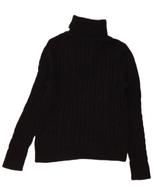 L.L.Bean Pull col roulé pour femme UK 10 Petit coton noir
