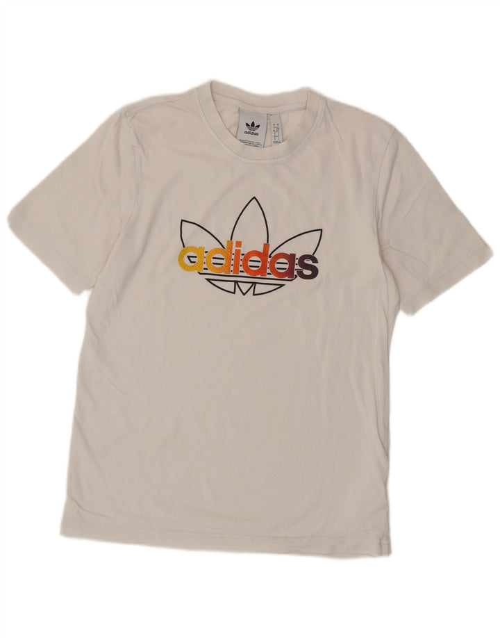 Adidas T-shirt graphique pour hommes, petit haut en coton blanc