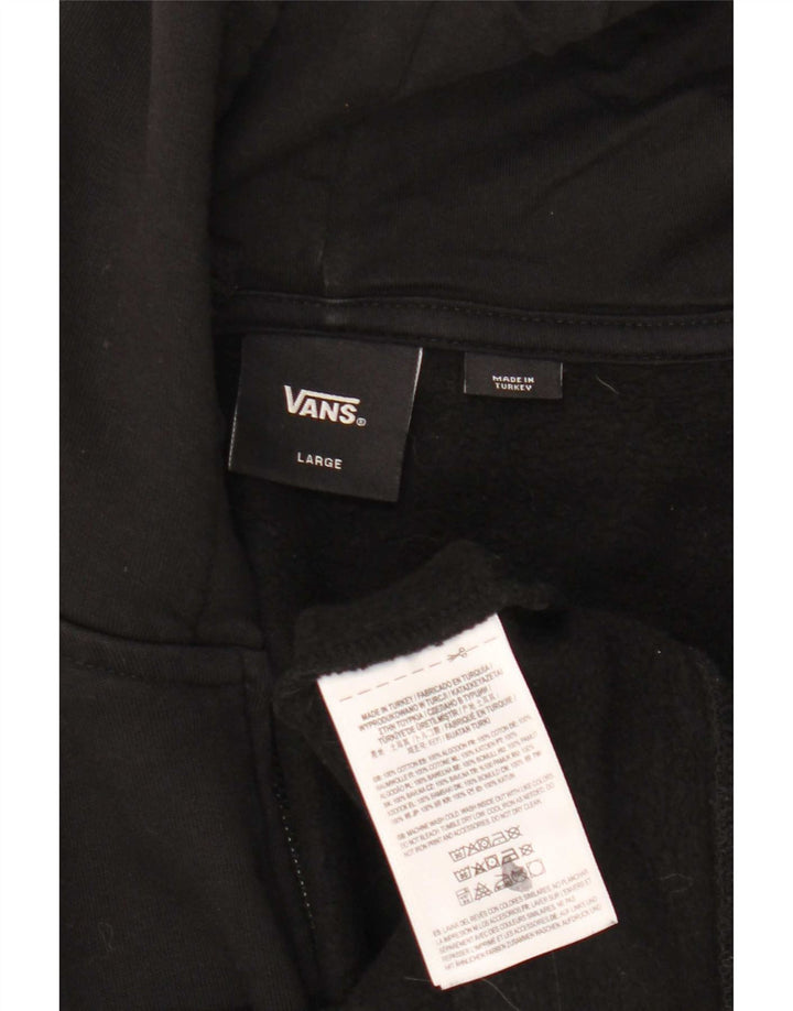 Vans Pull à capuche zippé graphique pour hommes Grand coton noir