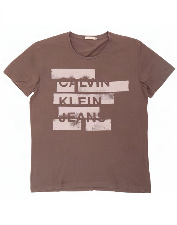Calvin Klein Jeans T-shirt graphique pour homme XL Gris