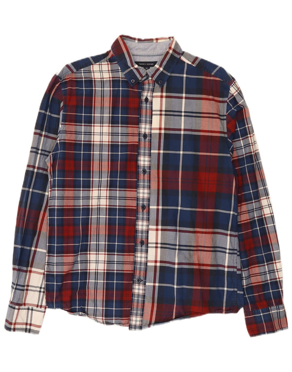 Tommy Hilfiger Chemise Regular Fit Homme Bleu Moyen Plaid Coton