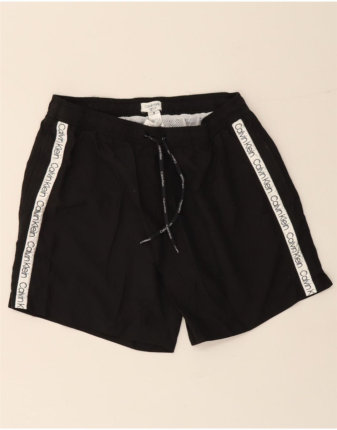 CALVIN KLEIN Short de Bain Graphique Homme XL Noir Colorblock Polyester