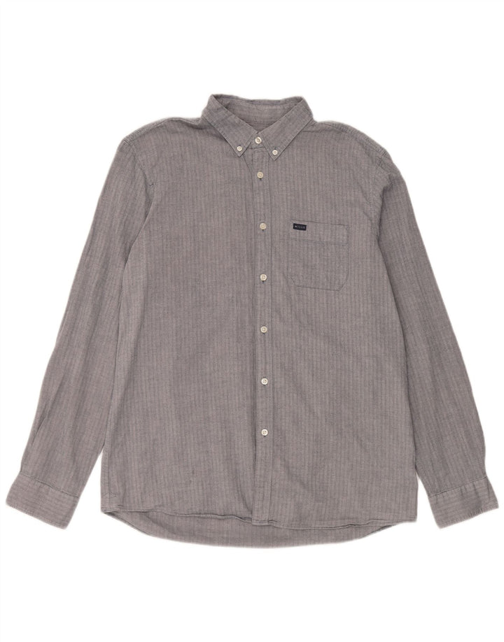 Jack Wills Chemise coupe classique pour homme en coton à chevrons bleu grand