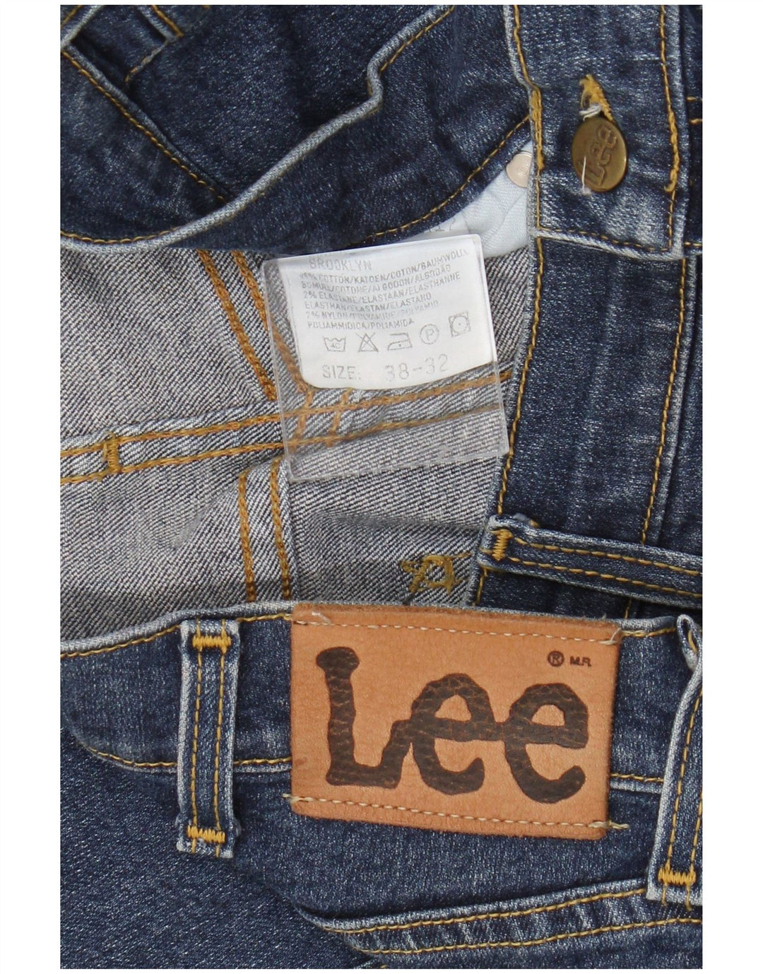 Lee Jean Droit Brooklyn Homme W38 L32 Bleu Coton