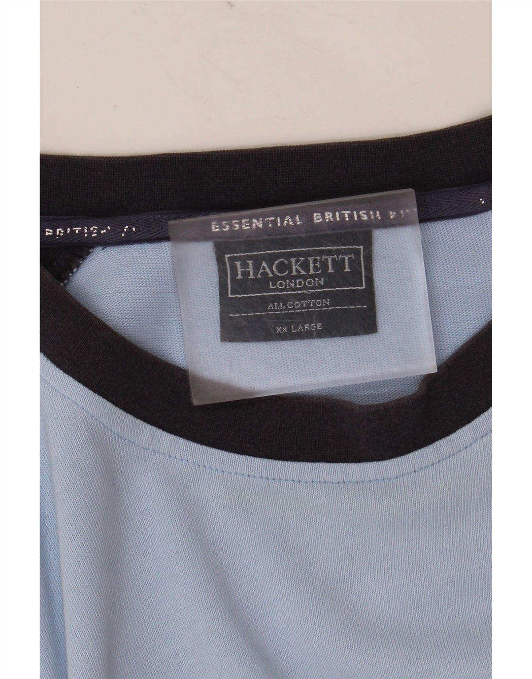Hackett Mens Graphic Top Manches Longues 2XL Bleu Colorblock Coton