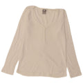 Nike Haut à manches longues pour femme UK 14/16 Large Blanc cassé en coton