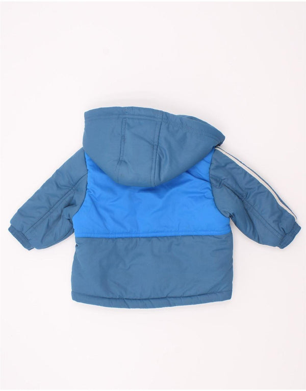 Adidas Veste matelassée à capuche graphique pour bébé garçon 3-6 mois Bleu color block