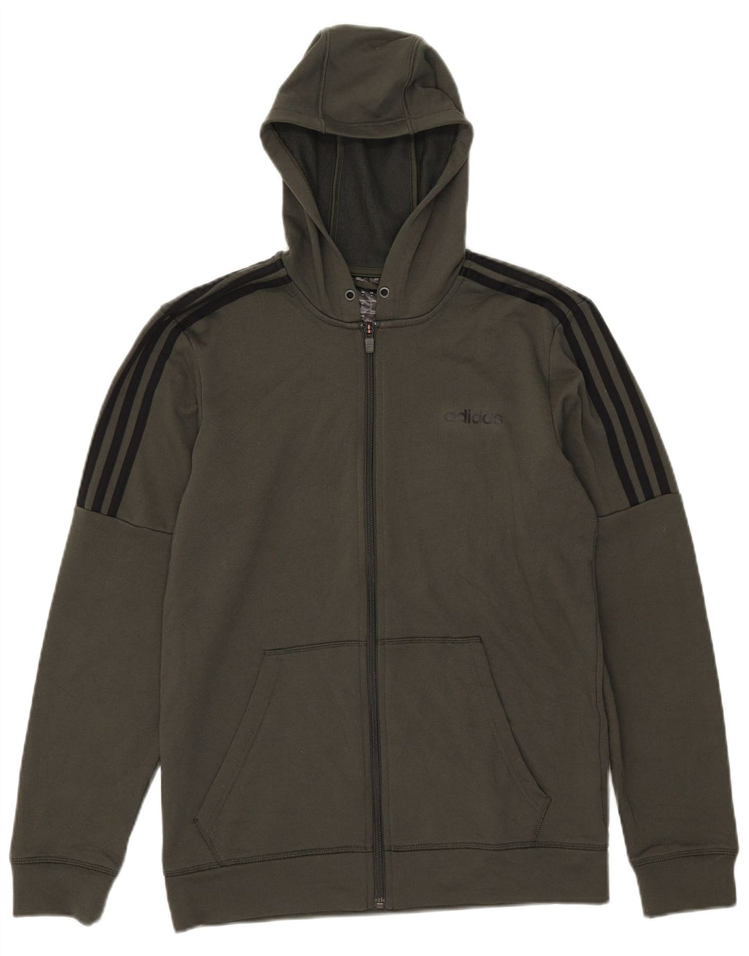 Adidas Pull à capuche zippé pour homme Kaki moyen Polyester