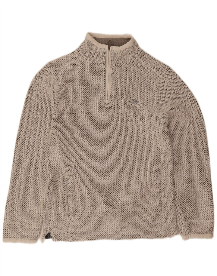 Weird Fish Sweat-shirt à col zippé pour homme en coton gris Taille S