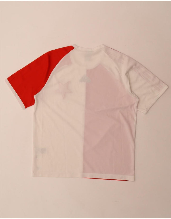Adidas Homme Climalite Graphic T-Shirt Top Rouge Moyen Polyester Colorblock