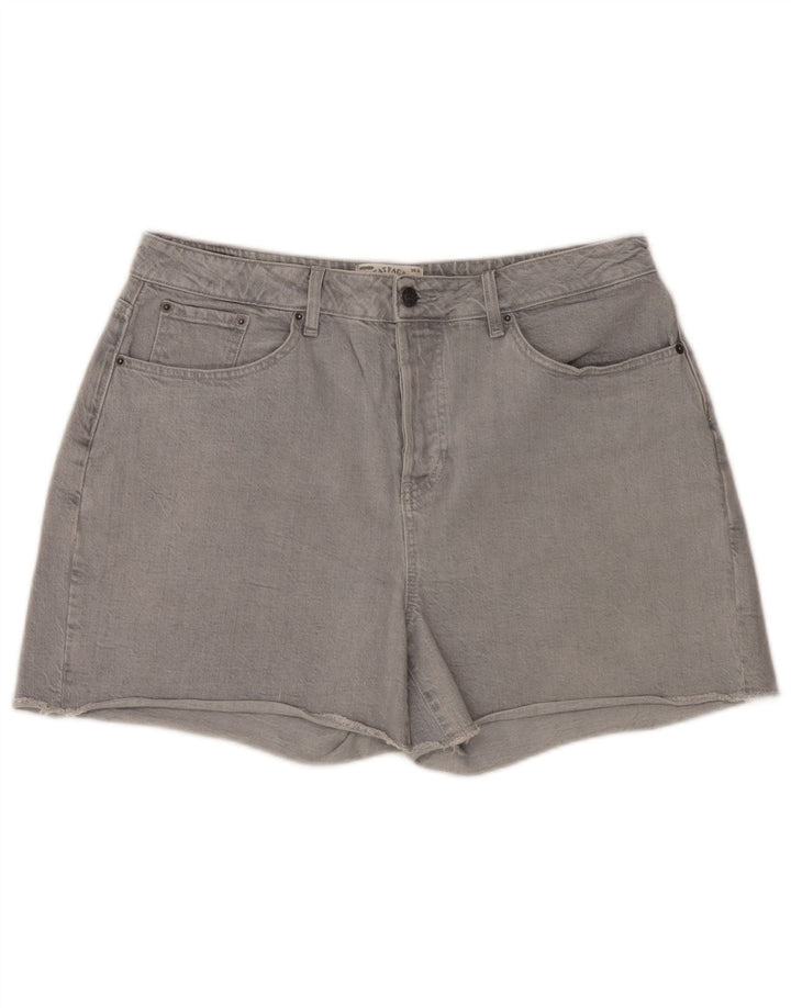 Fat Face Short en jean pour femme UK 16 Large W36 Gris Coton