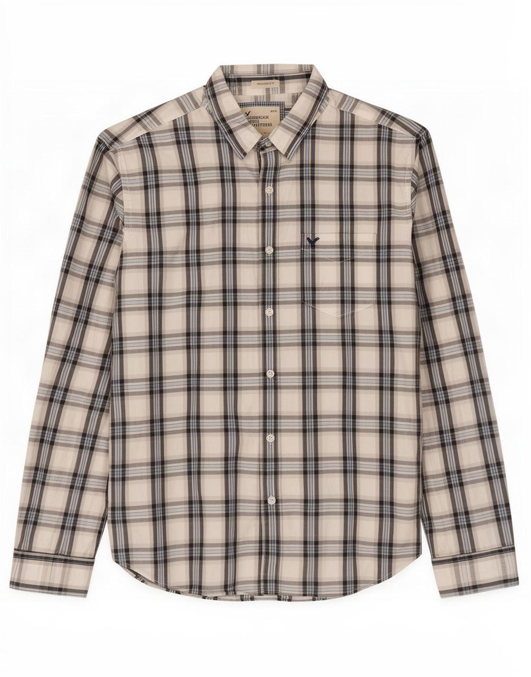 American Eagle Chemise athlétique pour homme XL en coton à carreaux blancs
