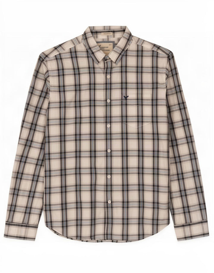 American Eagle Chemise athlétique pour homme XL en coton à carreaux blancs
