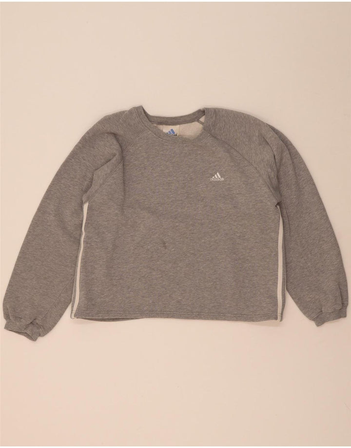 Adidas Sweat-shirt pour femme UK 14 Gris moyen Coton