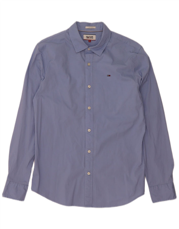 Tommy Hilfiger Chemise Slim Fit Homme Bleu Coton