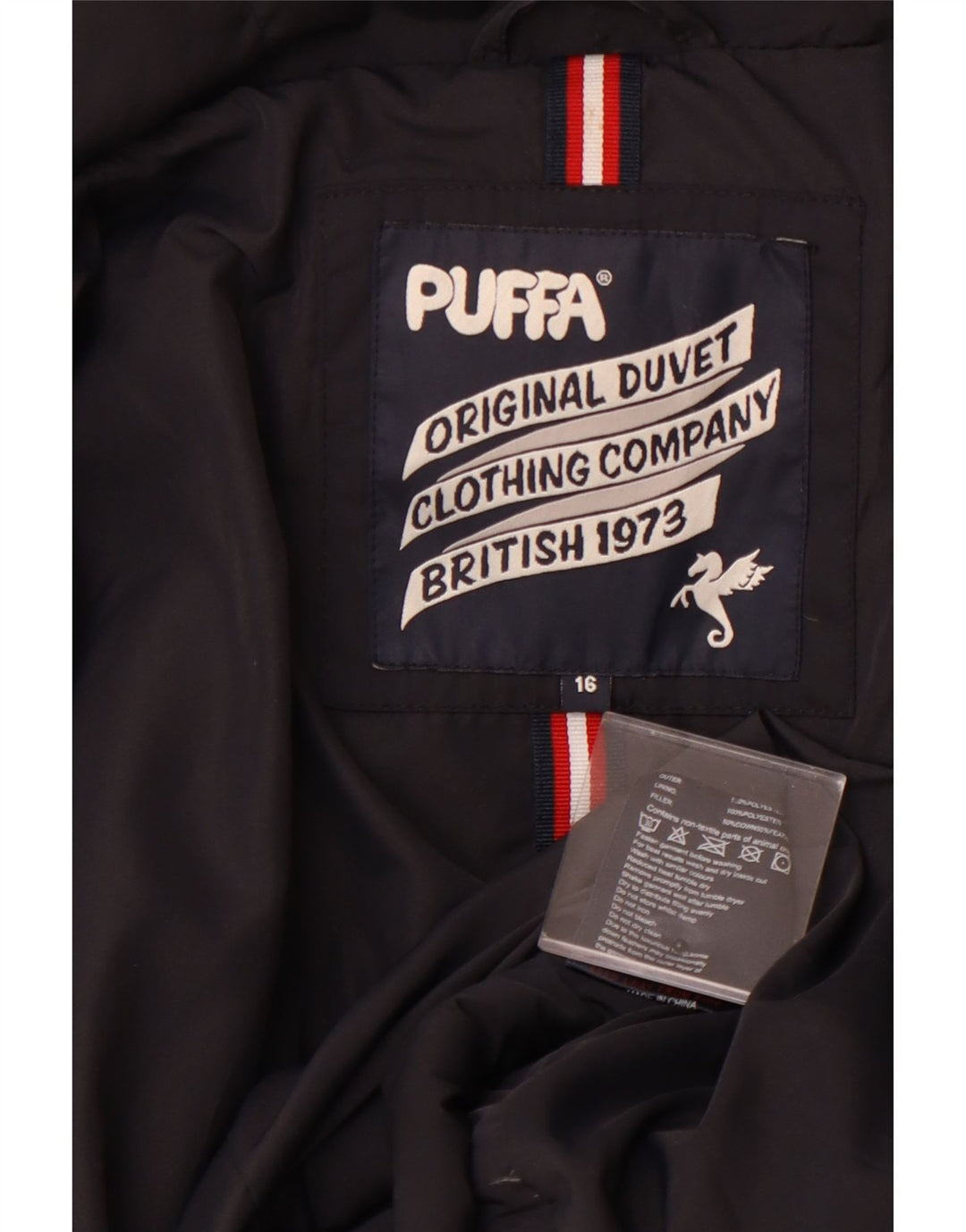 PUFFA Veste matelassée pour femme UK 16 Large Noir Polyester