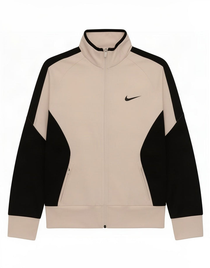 Nike Femme Dri Fit Survêtement Top Veste UK 12 Medium Blanc Colorblock