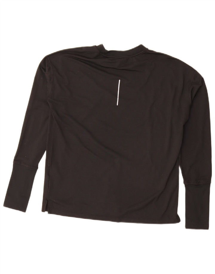 Nike Haut surdimensionné Dri Fit à manches longues pour femme UK 10 Petit Noir Polyester