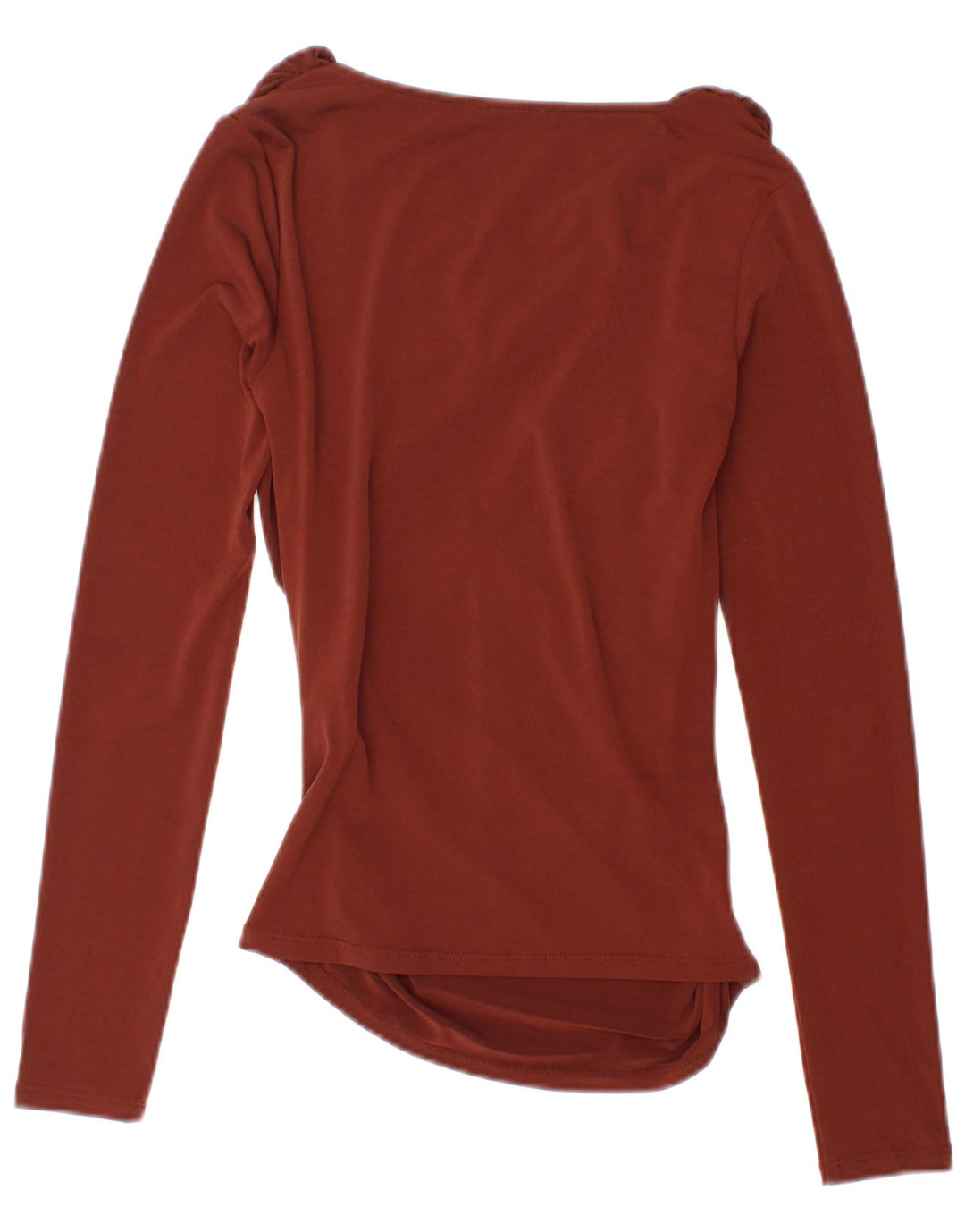 Zara Femme Top Manches Longues UK 8 Petit Marron Polyester