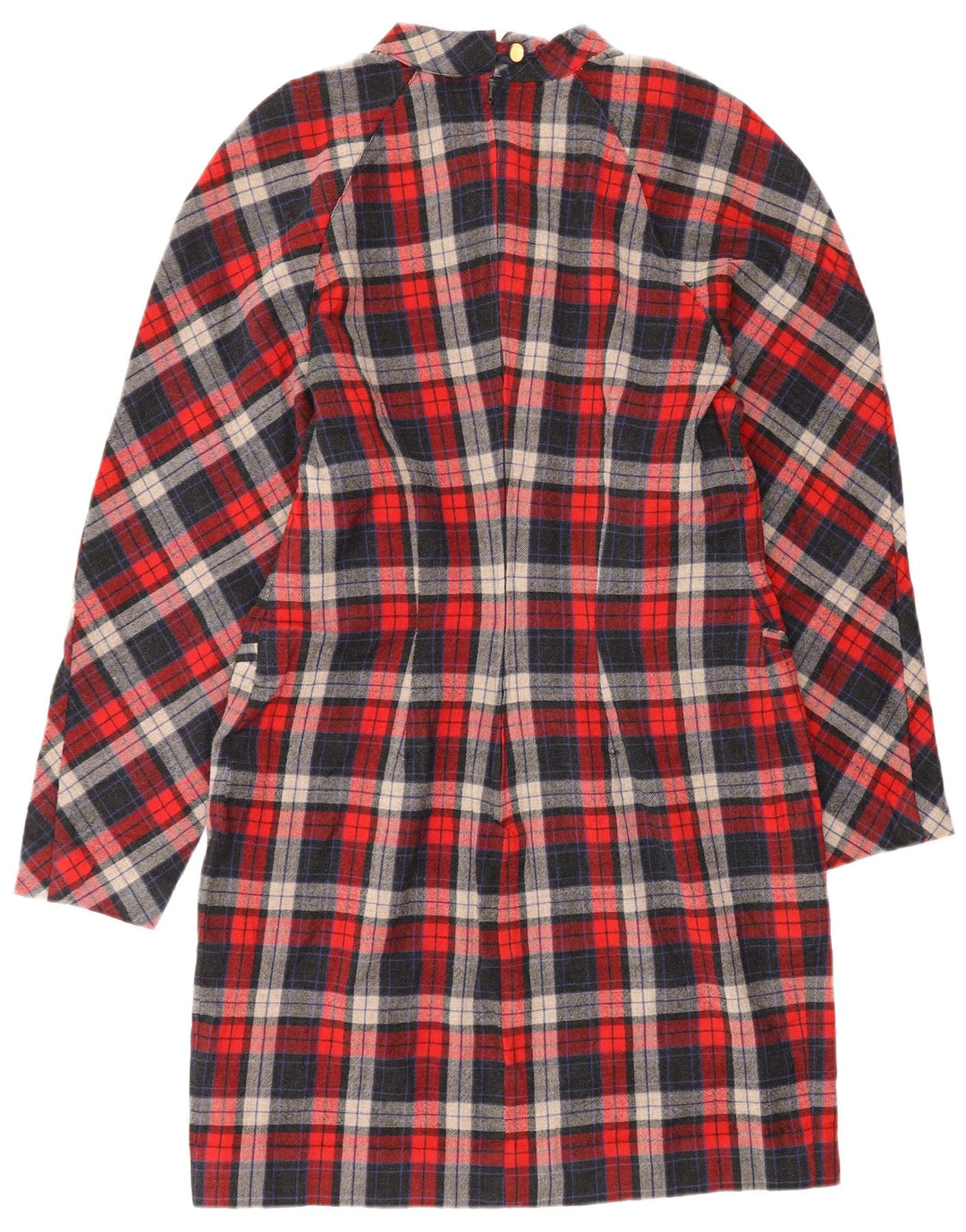 robe droite à manches longues vintage pour femmes IT 46 Grand chèque rouge