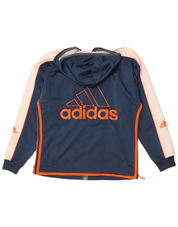 Adidas Veste de Survêtement à Capuche Garçon 13-14 Ans Bleu Colorblock