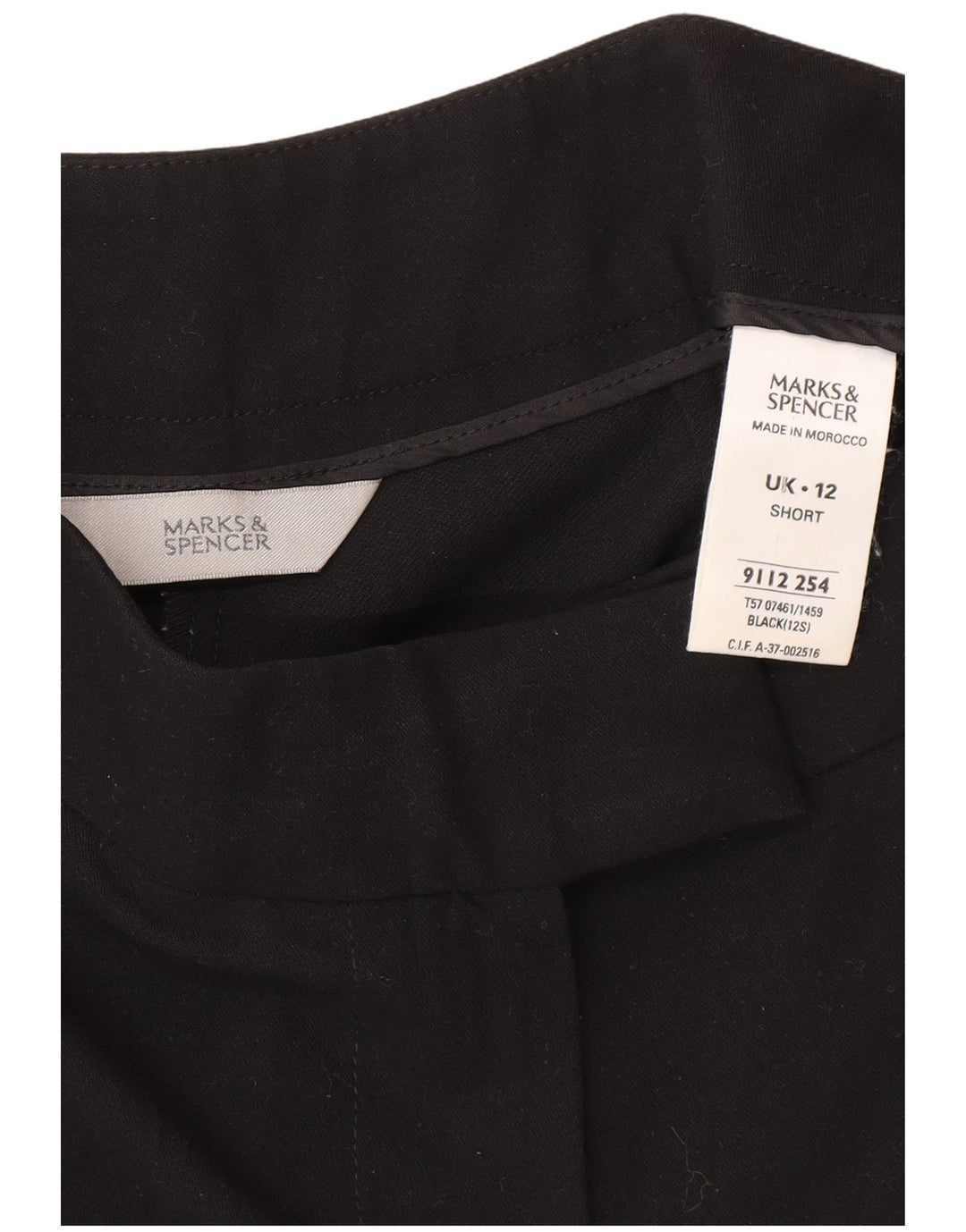 Marks & Spencer Pantalon décontracté bootcut pour femme UK 12 Medium W30 L29 Noir