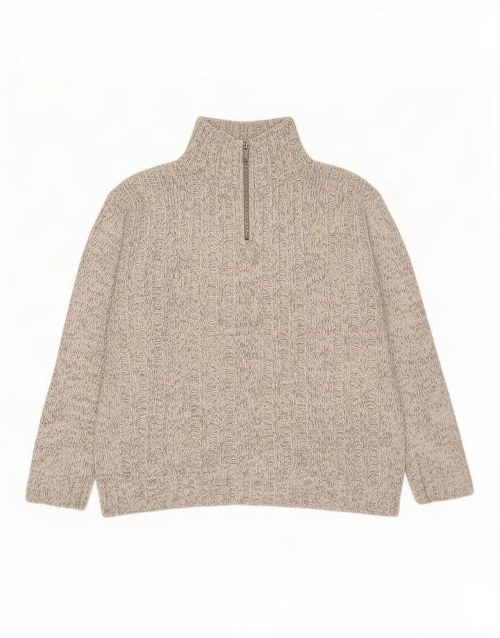 Marks & Spencer Pull bleu Harbor à col zippé pour homme, grand blanc