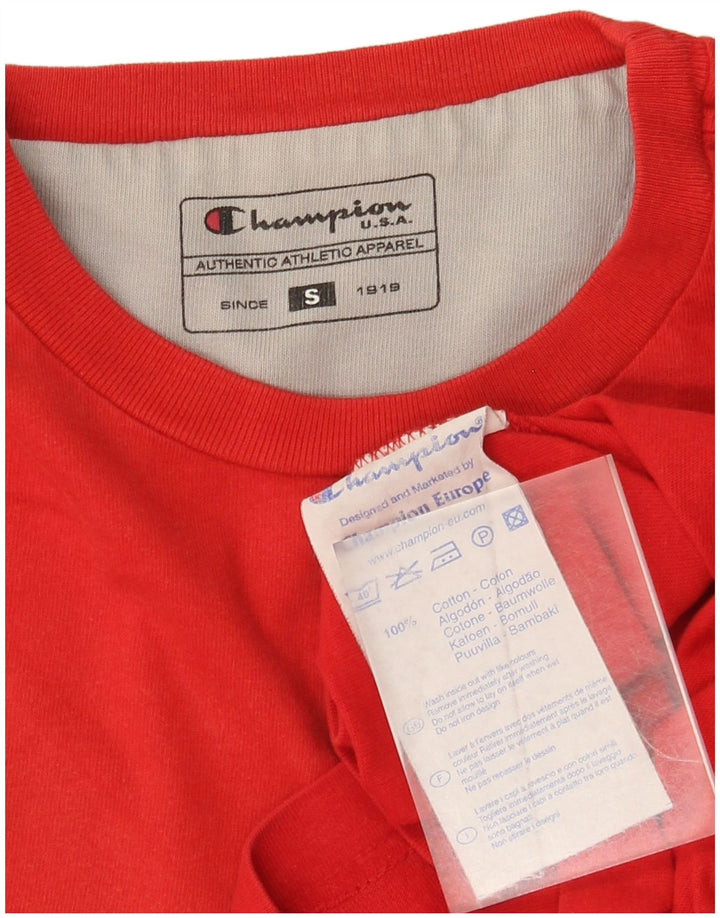 Champion Haut graphique à manches longues pour homme Petit coton rouge
