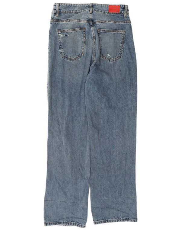Zara Jean droit taille haute pour femme EU 40 Medium W30 L31 Bleu