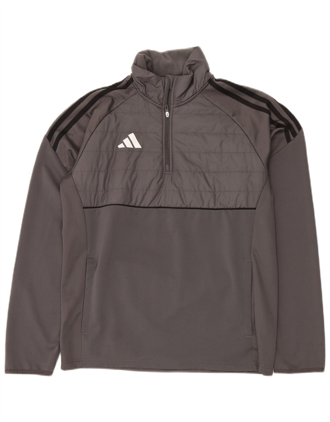 ADIDAS Sweat-shirt Aeroready à col zippé pour homme, petit, gris, polyester