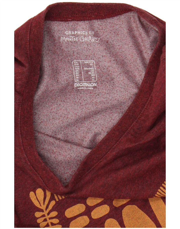 Decathlon Mens Graphic T-Shirt Top Large Bordeaux